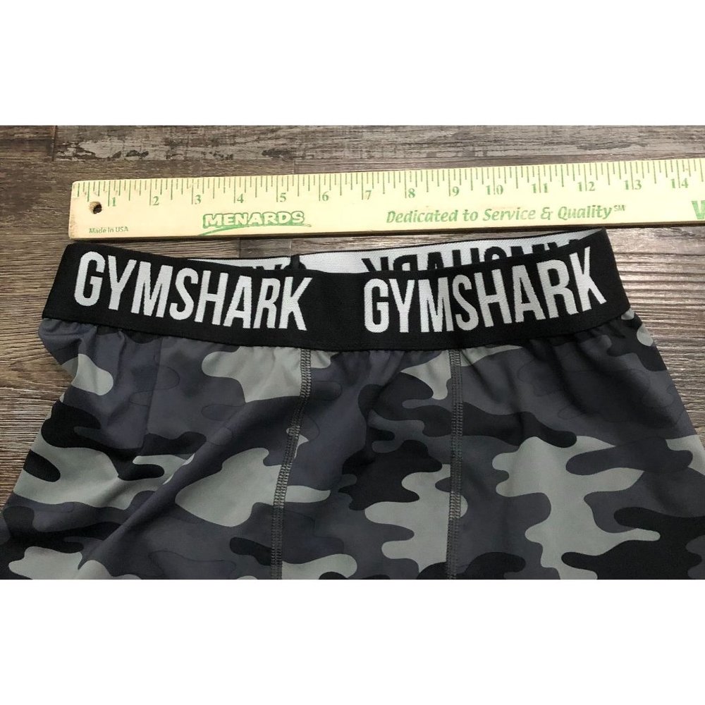 Gymshark Womens Large Black & Gray Camo Athletic Leggings - Picture 4 of 5
